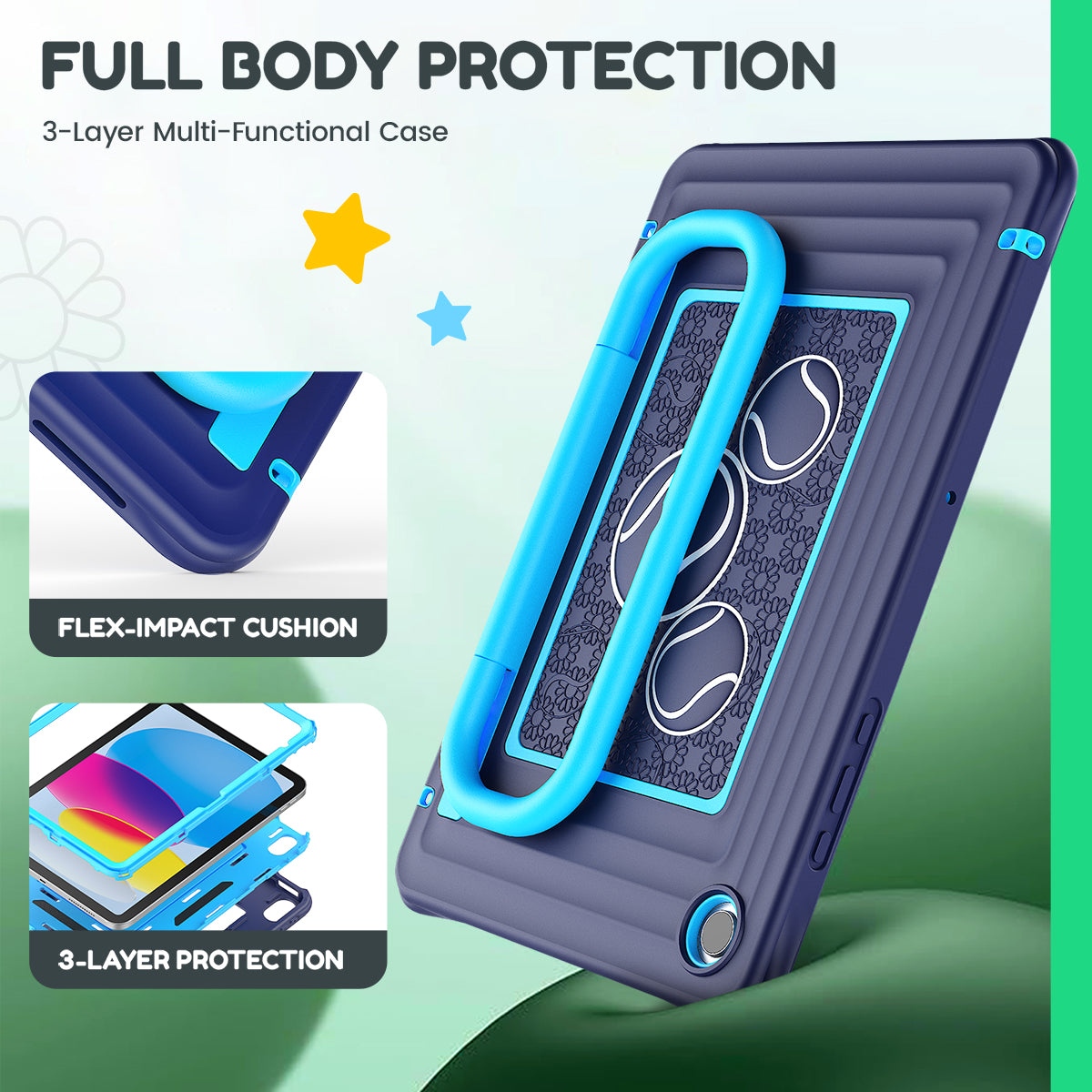 Samsung Galaxy Tab A11+ Kids Tablet Case - Shockproof Handle Stand Cover,Indigo-t4option0_0