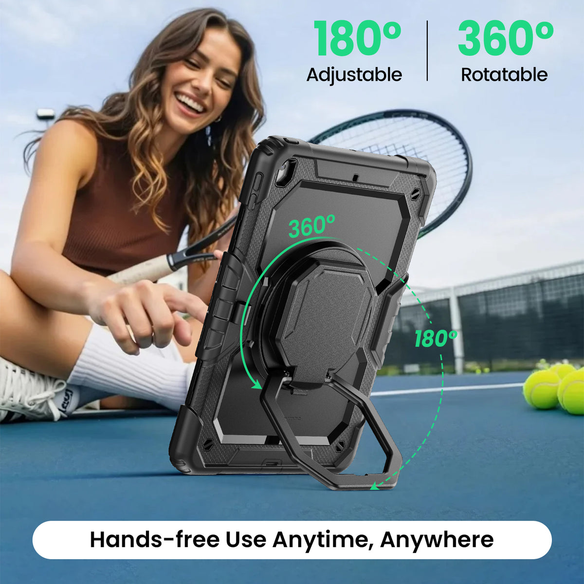 iPad 7th/8th/9th Gen 10.2 Inch Rugged Case with 360° Rotating Hand Grip