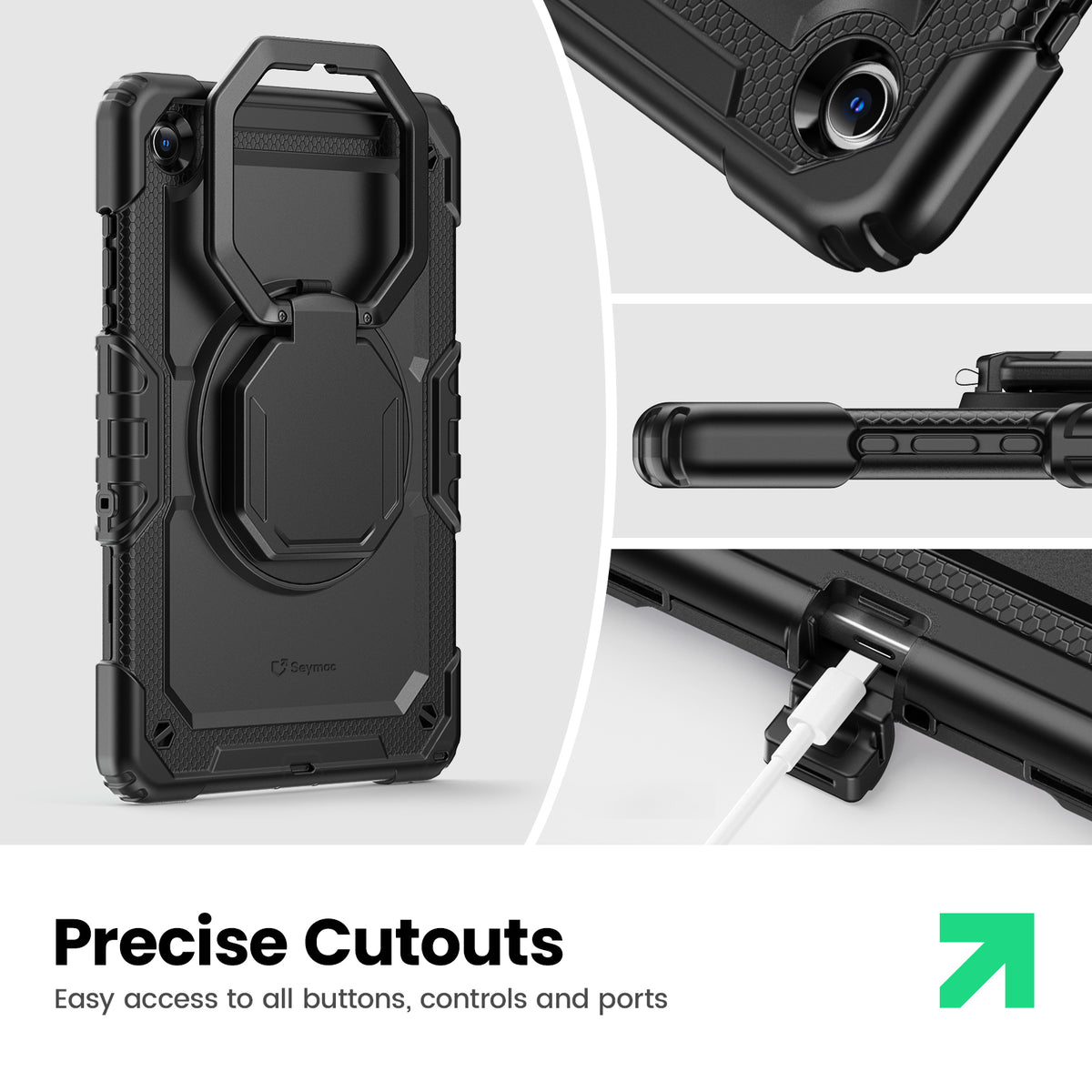 Samsung Galaxy Tab A11+ 11-Inch Rugged Case with 360° Rotating Hand Grip