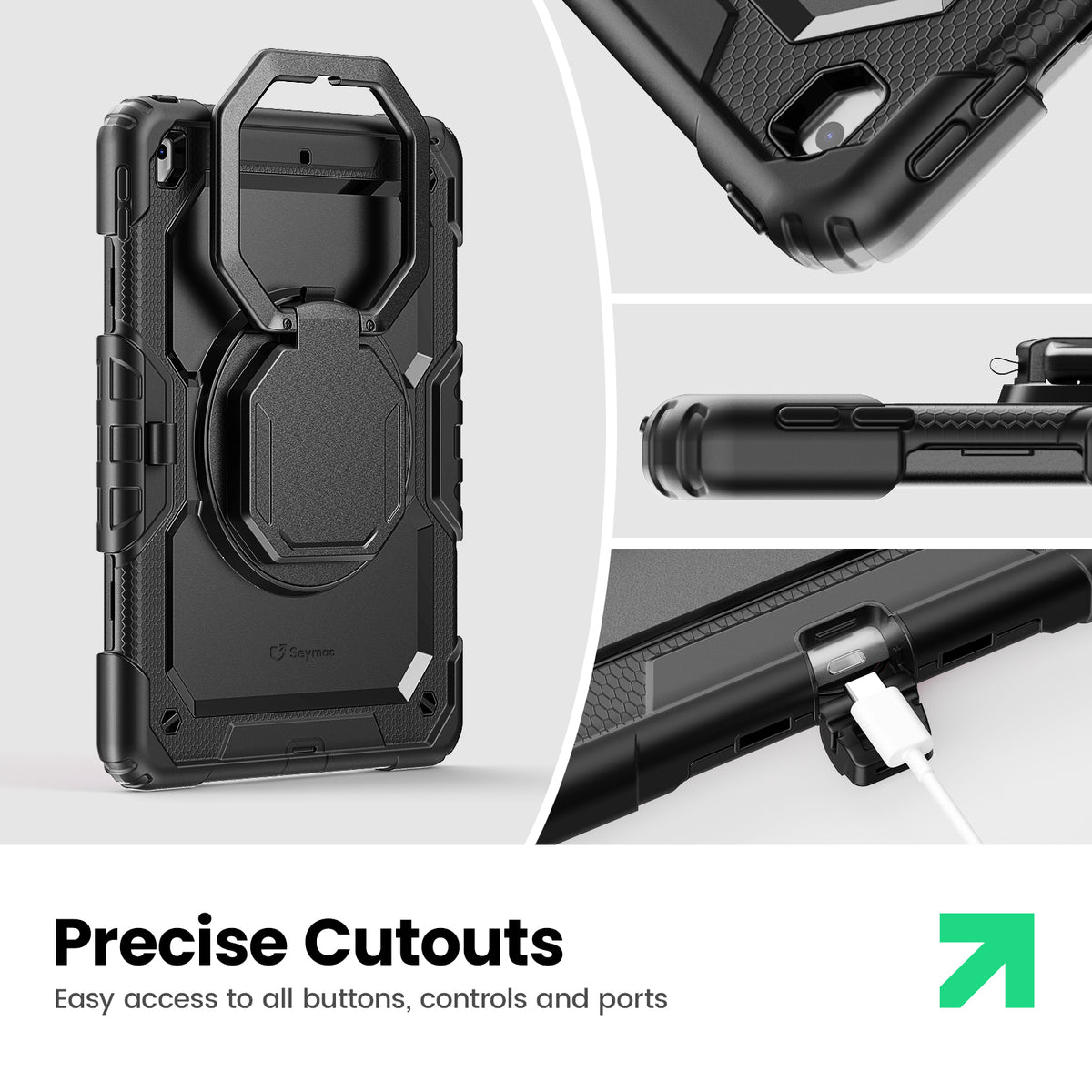 iPad 7th/8th/9th Gen 10.2 Inch Rugged Case with 360° Rotating Hand Grip