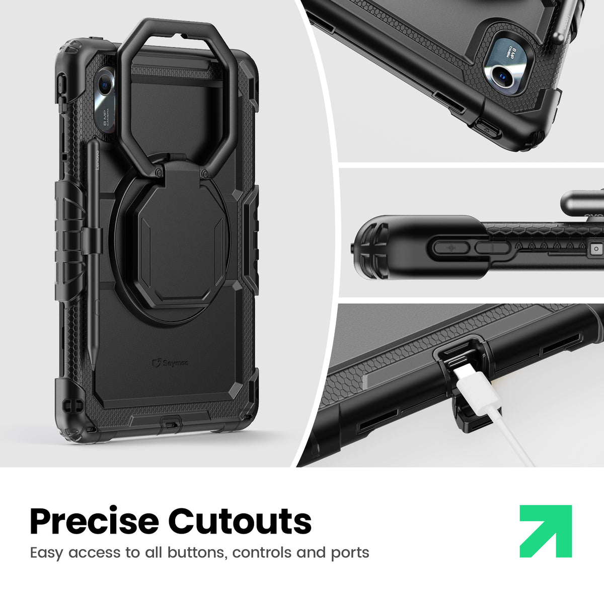 Lenovo Tab M11/K11/Idea Tab 11-Inch Rugged Case with 360° Rotating Hand Grip