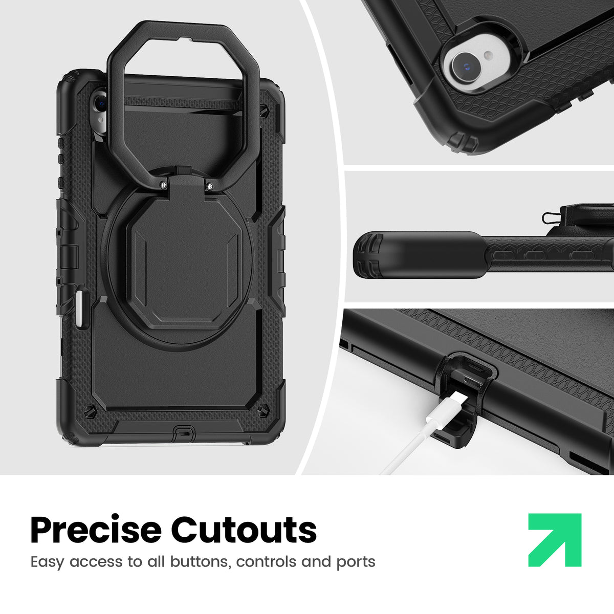Samsung Galaxy Tab S12+ 12.6-Inch Rugged Case with 360° Rotating Hand Grip