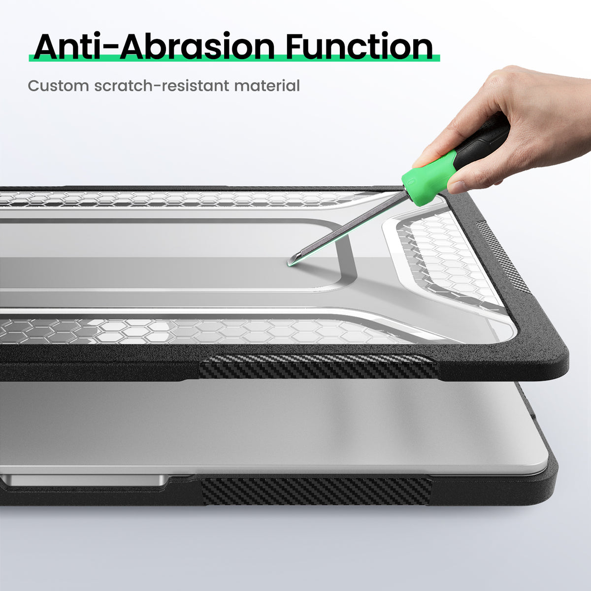 Macbook Air 13-inch (M5/M4/M3/M2) Honeycomb Protection Case with Lightweight Design,Black-t4option0_0