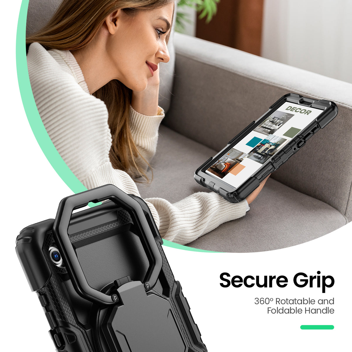 Samsung Galaxy Tab A11 8.7-Inch Rugged Case with 360° Rotating Hand Grip