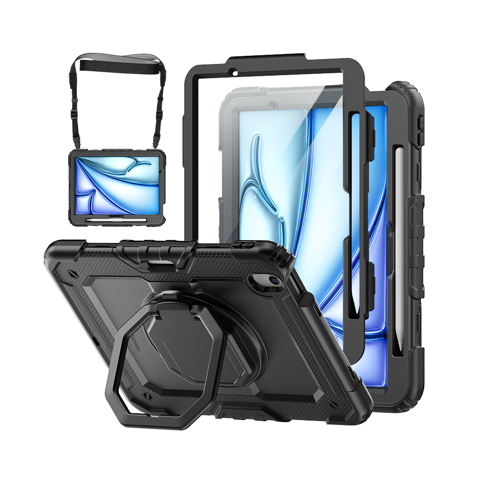 iPad Air 11-Inch (M4/M2/M3) Rugged Case with 360° Rotating Hand Grip