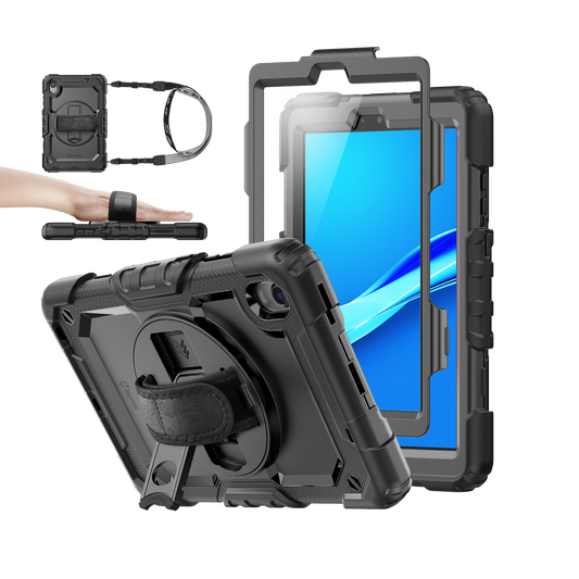 Lenovo Tab M8 (2nd/3rd) 8-Inch rugged case with hand strap, black