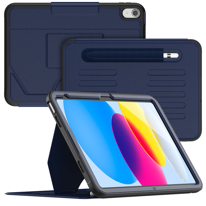SEYMAC iPad 10th Gen 10.9 Inch Case (2022)-Leather-B Series-Navy-SEYMAC