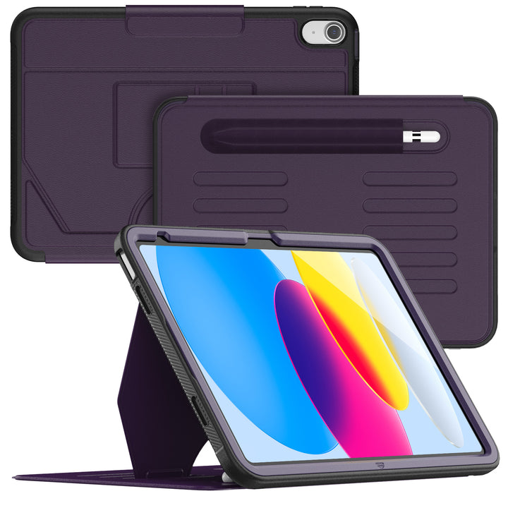 SEYMAC iPad 10th Gen 10.9 Inch Case (2022)-Leather-B Series-Purple-SEYMAC