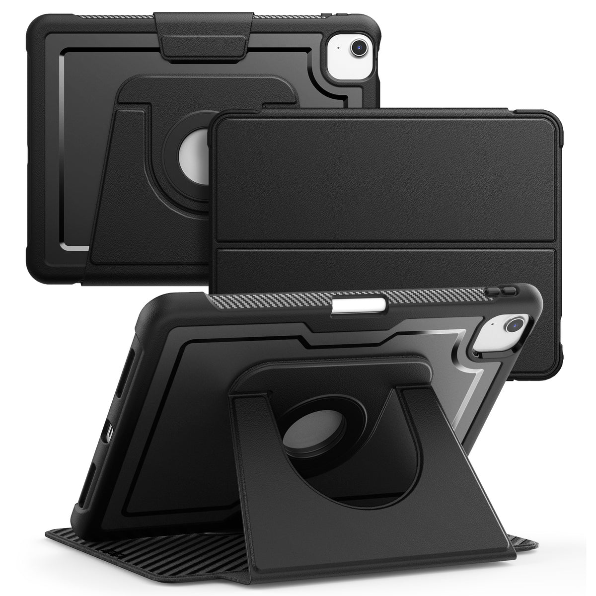 SEYMAC iPad Air 11 Inch Case (M2/M3) (2024/2025) in black with multi-angle stand and protective features.