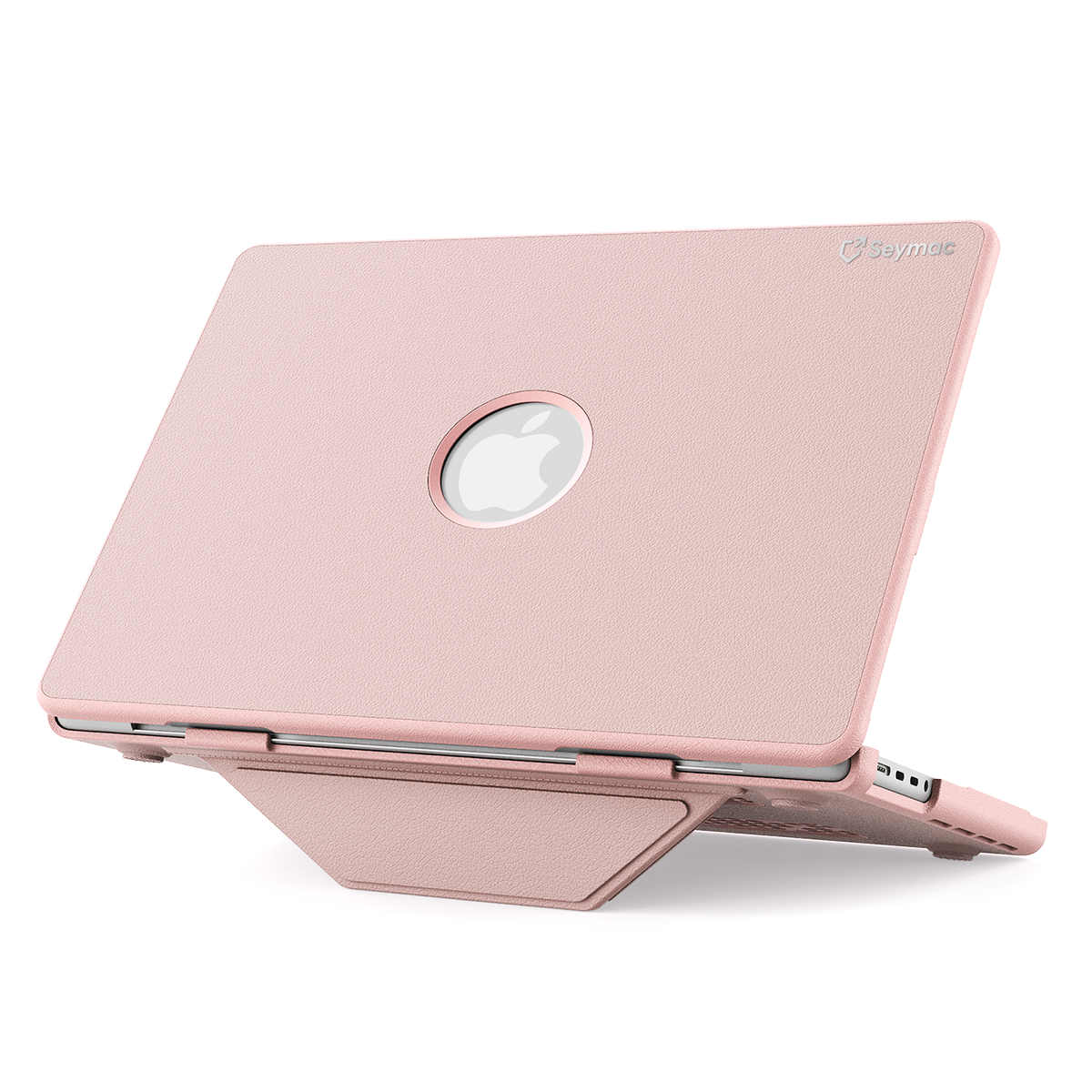 Seymac MacBook Pro 14-Inch M5/M4/M3/M2/M1 Case in pink with snap-on design and easy access to ports.