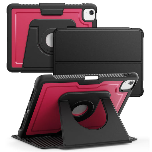 SEYMAC iPad Air 11 Inch Case (M2/M3) (2024/2025) in pink and black with multi-angle stand feature.