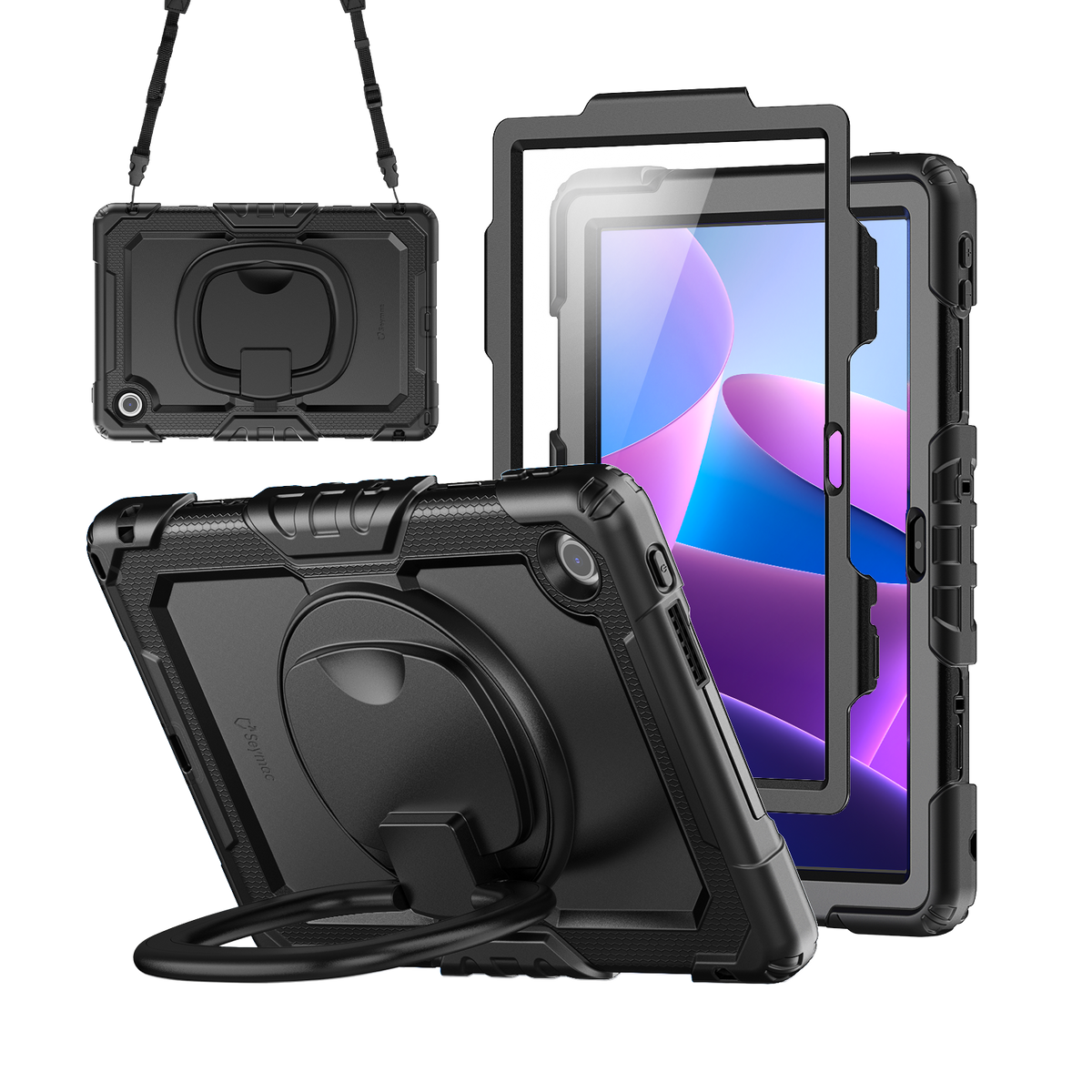 SEYMAC Lenovo Tab M10 HD 10.1 Inch Case (2025)-Silicone-G Series-Black