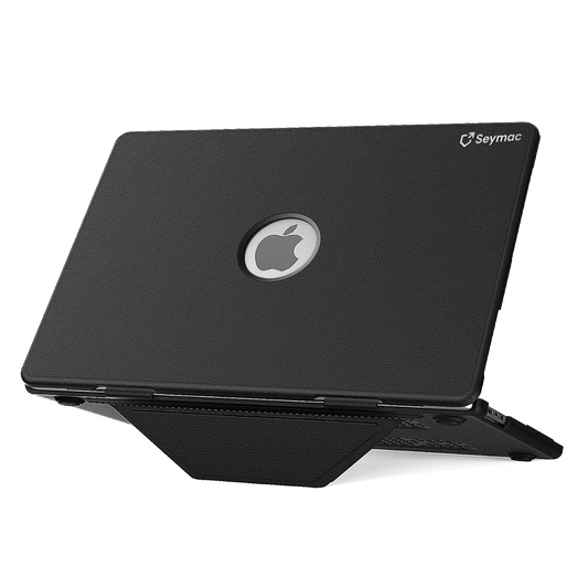 SEYMAC Macbook Air 15-inch (M4, 2025) Case-Leather Series-Black