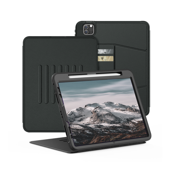 SEYMAC iPad Pro 11 Inch Case (2018-2022)-Leather-C Series-Black-SEYMAC