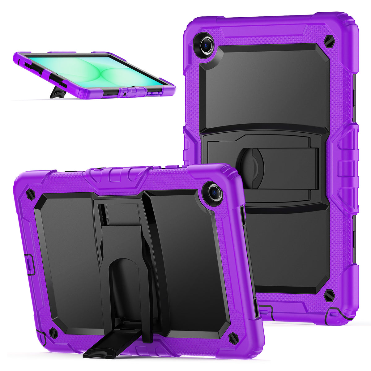 SEYMAC Galaxy Tab A11+ 11 Inch Case (2025) in purple with built-in kickstand and durable design.