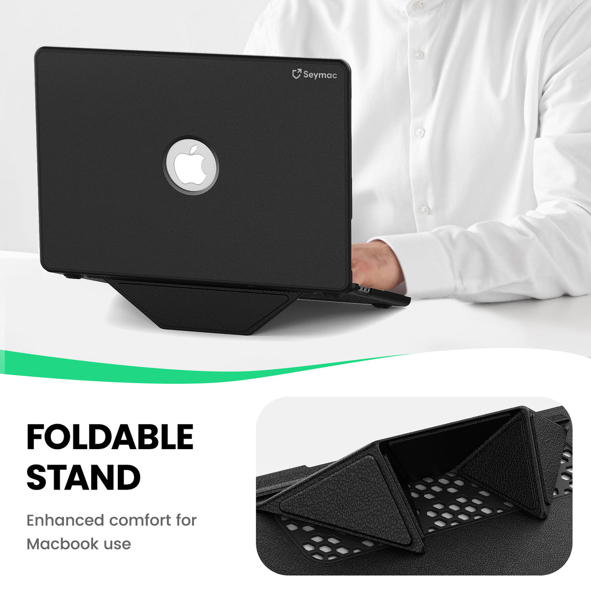 Macbook Air 15-inch (M5/M4/M3/M2) Premium Leather Case with Hidden Stand