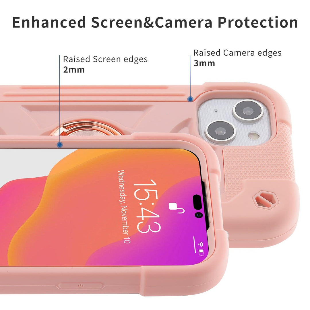 iPhone 14 6.1-inch | Seymac Finger Grip Rugged Case - seymac#colour_salmon