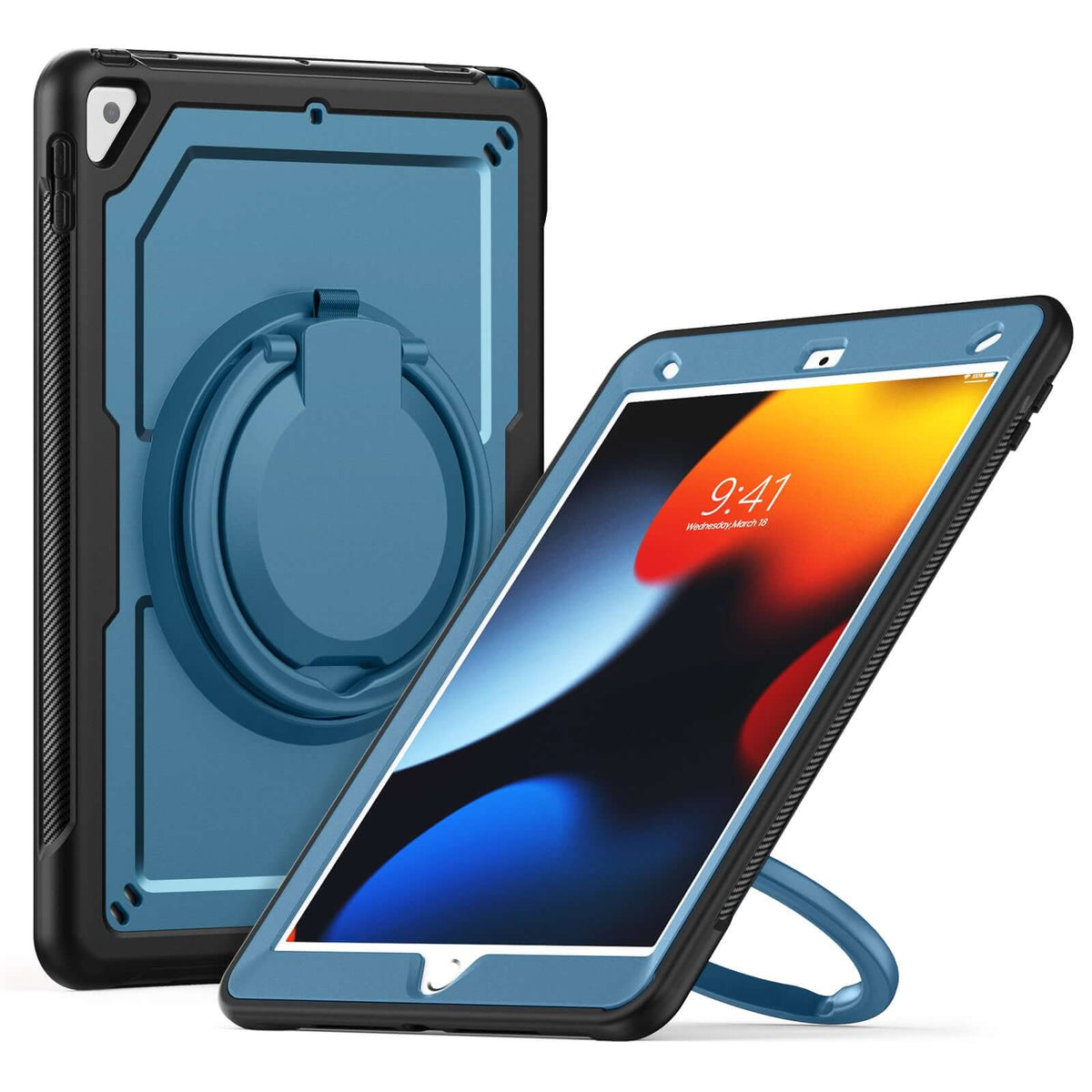SEYMAC iPad Pro 10.5 Inch Case (2017) featuring 360° rotating handle, built-in screen protector, and precise cutouts.