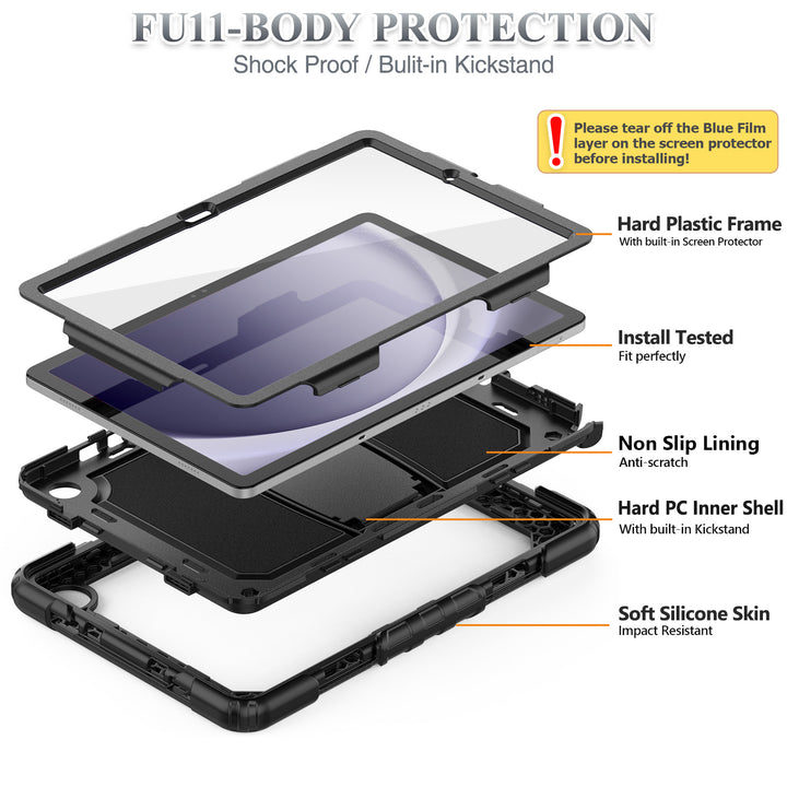 Galaxy Tab A9 Plus 11 inch Rugged Case | FORT-K#color_black