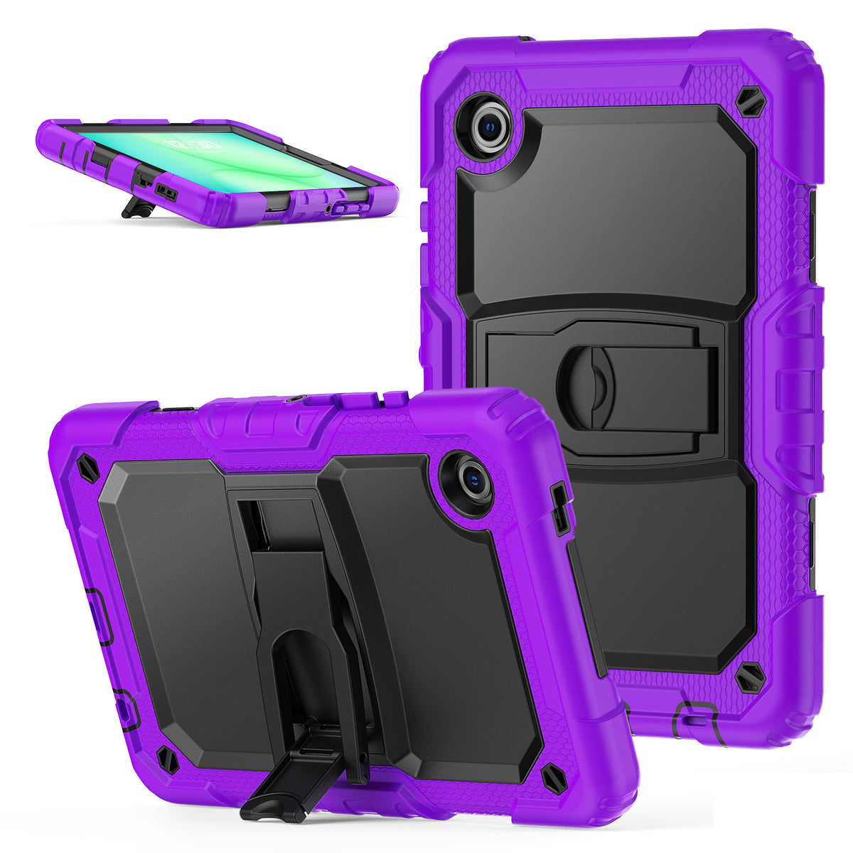 SEYMAC Galaxy Tab A11 8.7 Inch Case (2025) in purple with built-in kickstand and durable design.