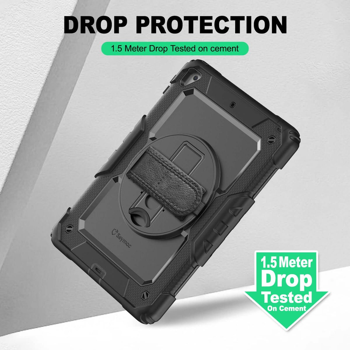 iPad Air (2nd Gen) 9.7-Inch rugged case with hand strap,  1.5 meter drop tested protection