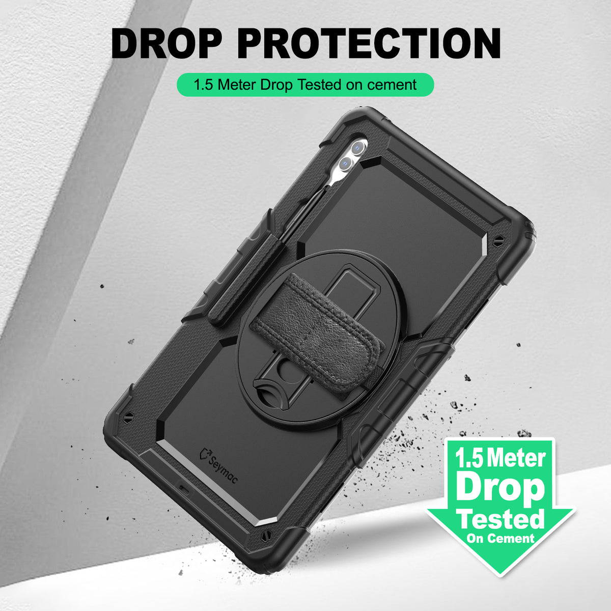 Samsung Galaxy Tab S10/S9/S8 Ultra 14.6-Inch rugged case with hand strap, 1.5 meter drop tested protection