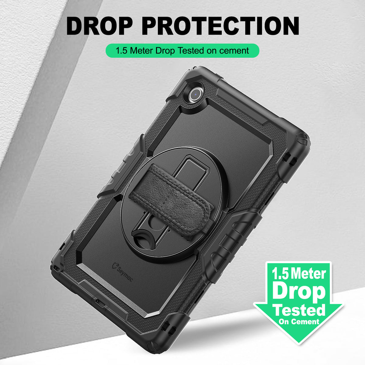 Lenovo Tab M10 10.1-Inch (2025) rugged case with hand strap, 1.5 meter drop tested protection