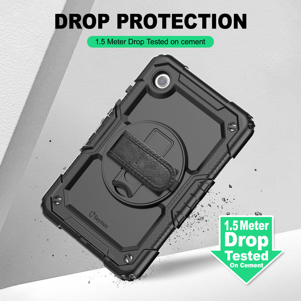 Samsung Galaxy Tab A9 8.7-Inch rugged case with hand strap, 3-layer multi-functional protection