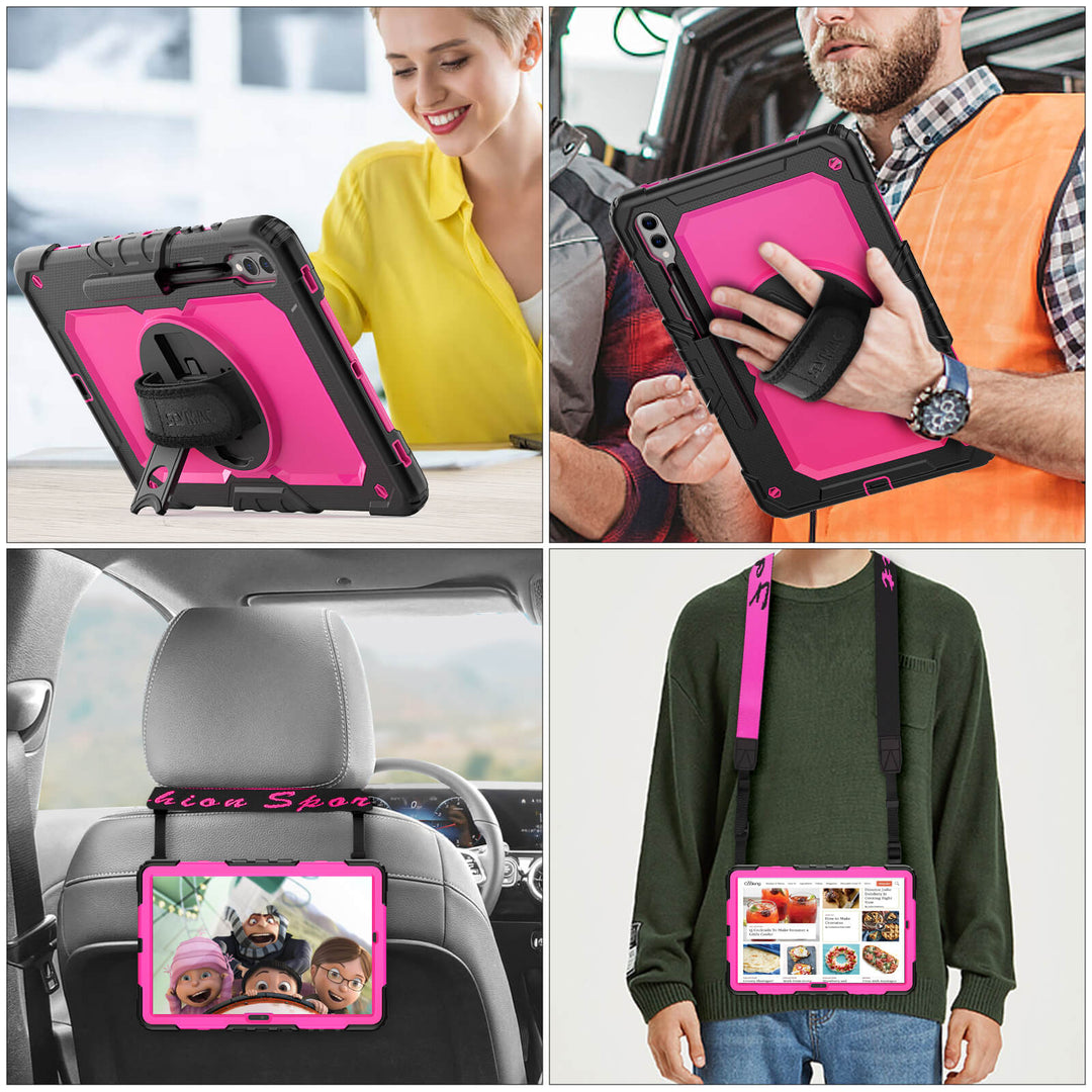 SEYMAC Case for Galaxy Tab S9 Plus | FORT-S PRO#colour_deeppink