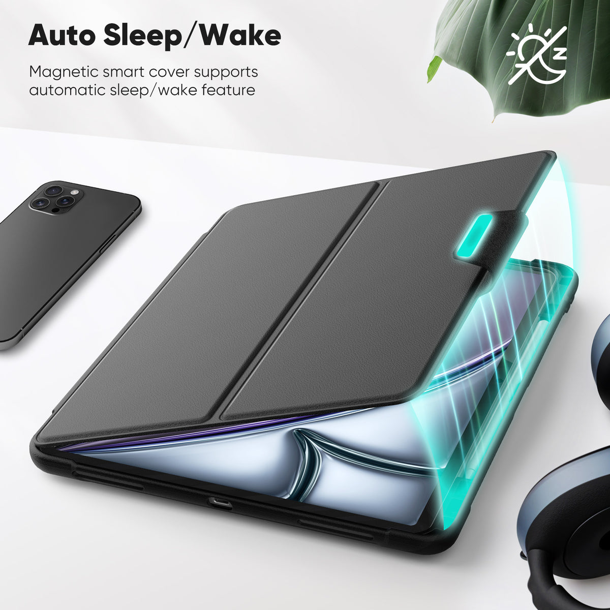 SEYMAC iPad Air 13 Inch Case (M2/M3) (2024/2025) with auto sleep/wake feature and magnetic cover design.