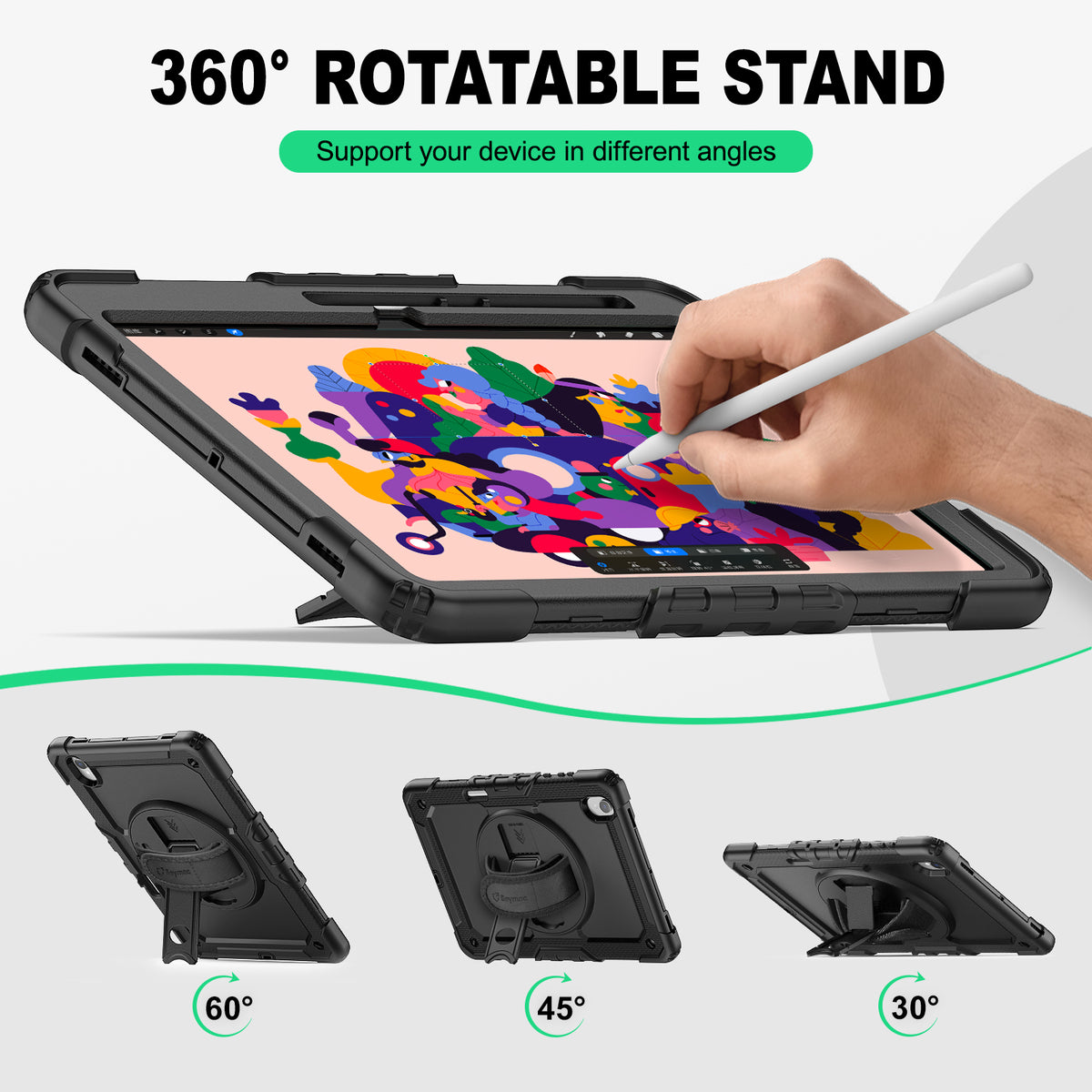Samsung Galaxy Tab S12+ 12.6-Inch Rugged Case with Adjustable Hand Strap