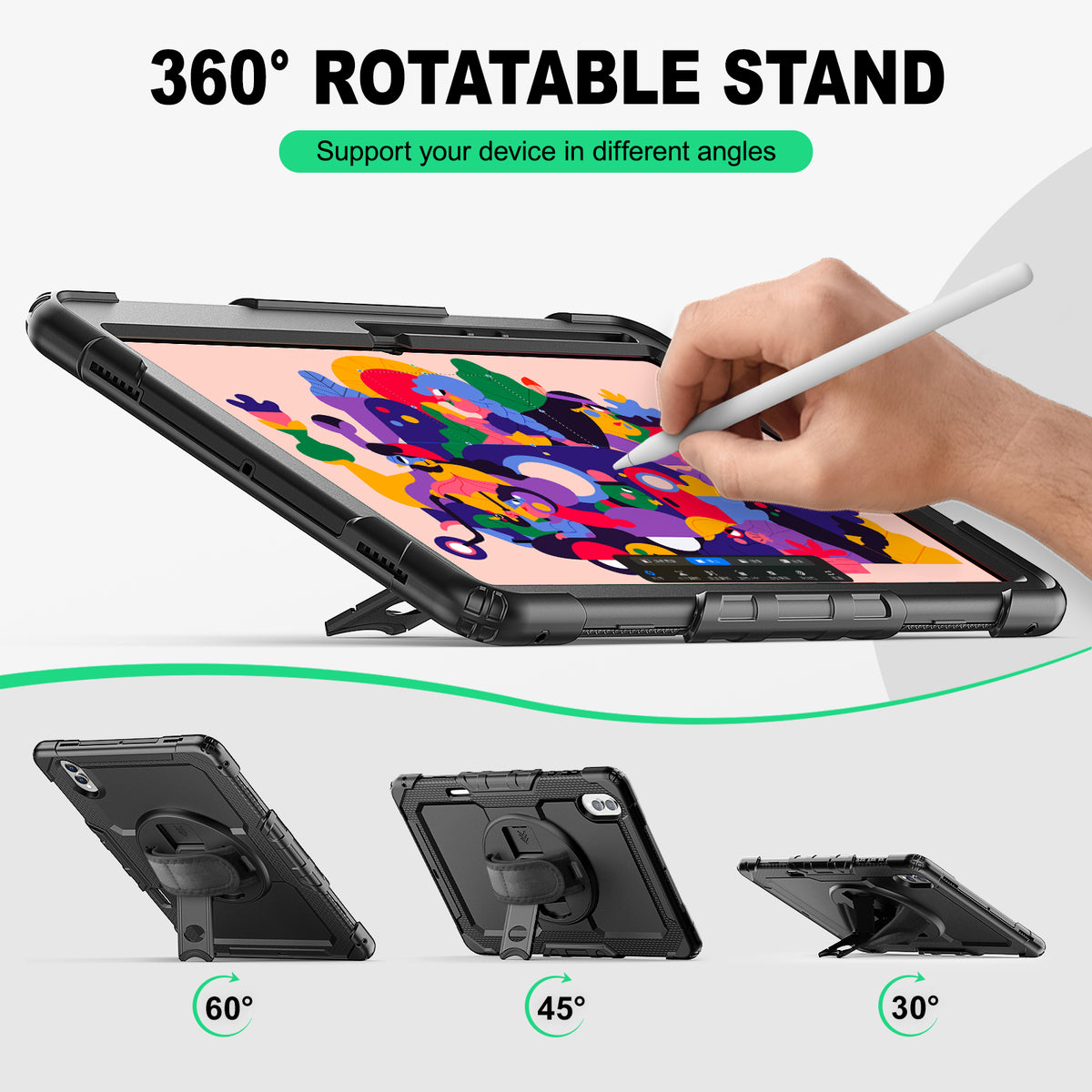 Samsung Galaxy Tab S11 Ultra 14.6-Inch rugged case with hand strap, support your device in different angles
