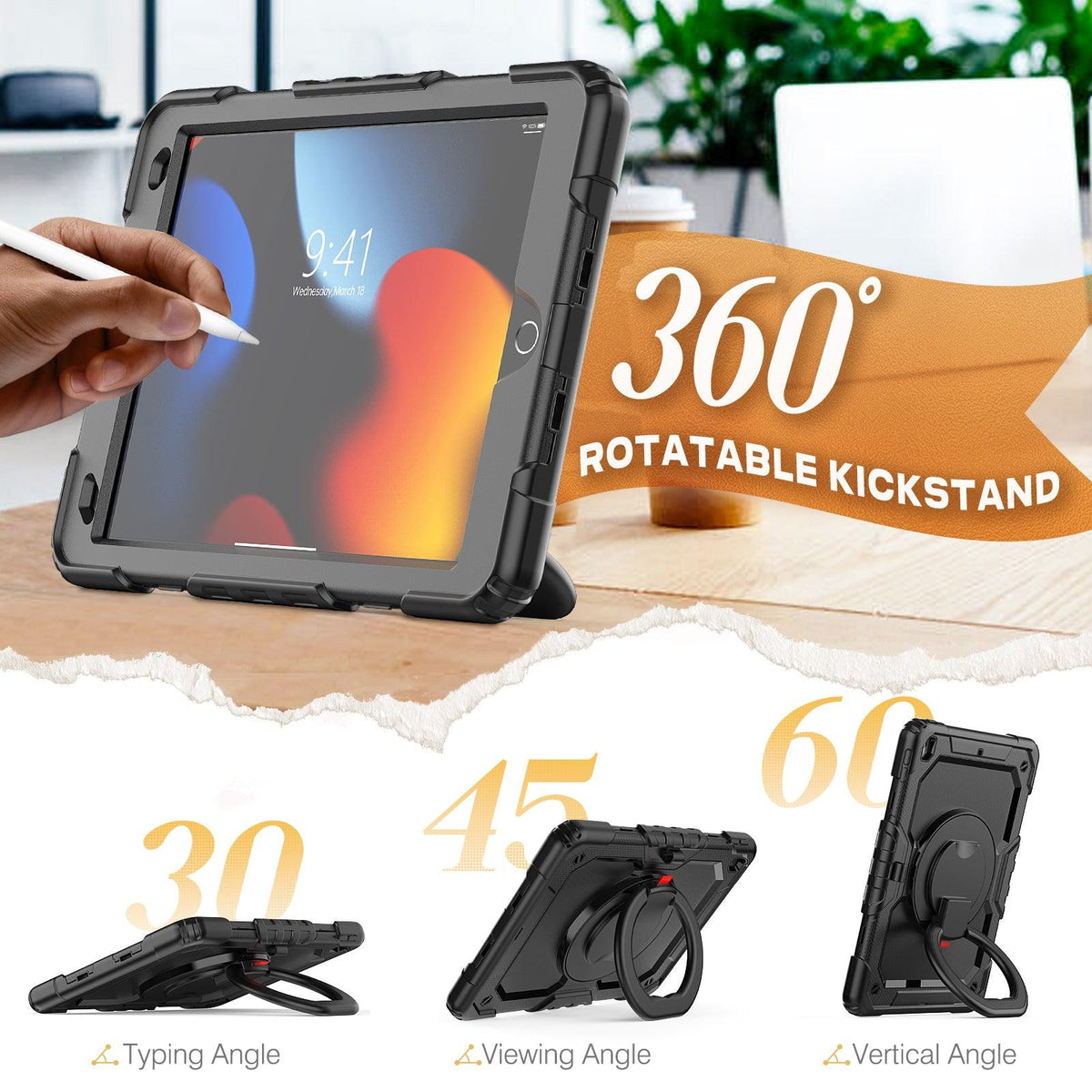 Rugged iPad Pro 10.5 Inch Case with 360° Rotating Hand Grip
