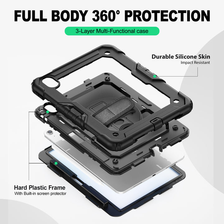 SEYMAC iPad Air 11 Inch Case (M2/M3) (2024/2025)-Silicone-S Series-Black-SEYMAC
