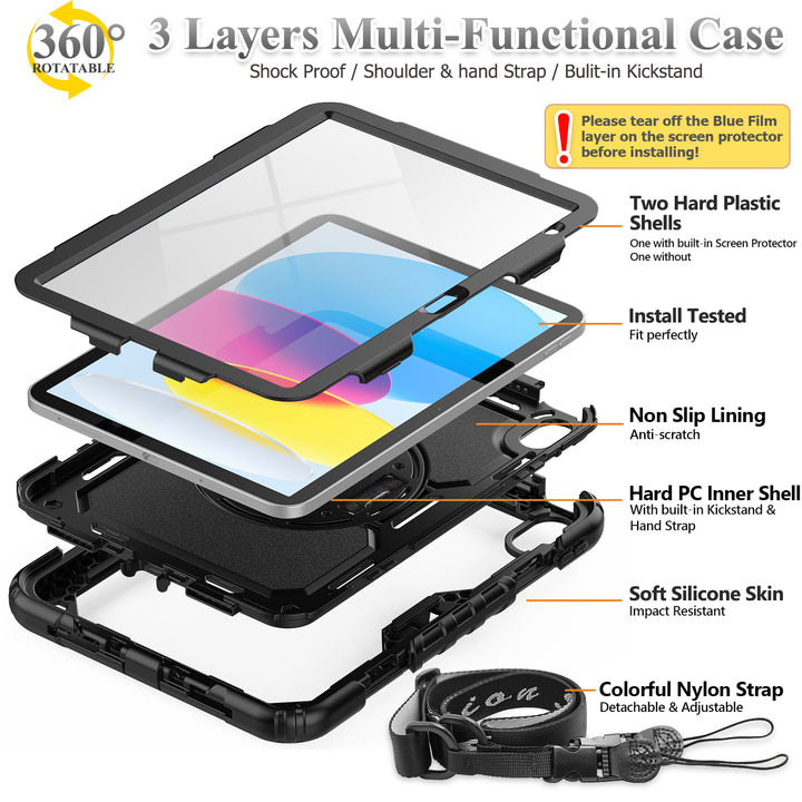 Case for iPad 10th Generation 10.9-inch | FORT-S PRO - seymac#colour_black