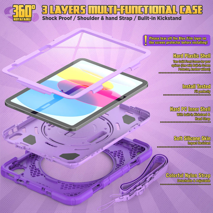 Seymac Rugged Case for iPad 10th Gen 10.9"#color_heropurple