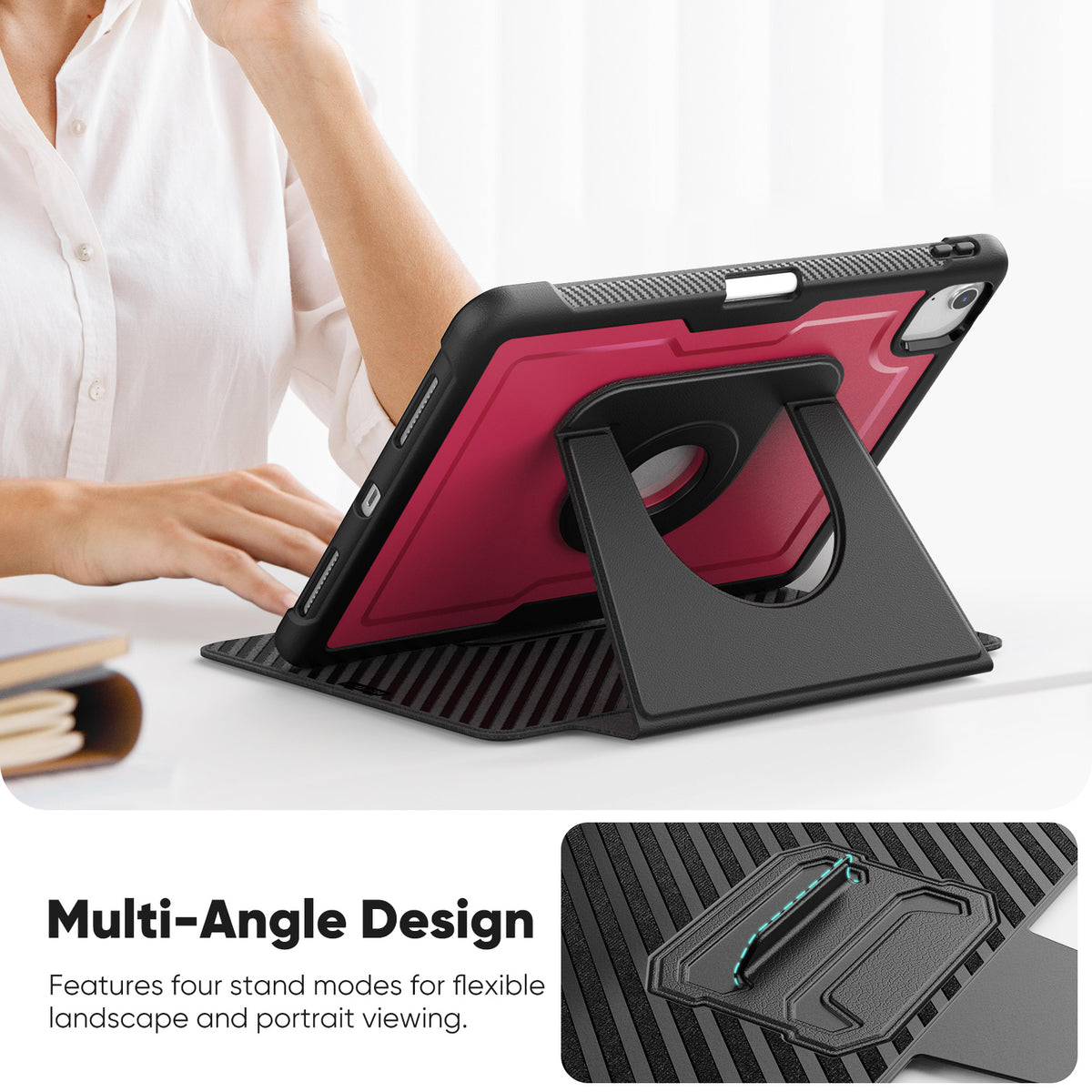 SEYMAC iPad Air 11 Inch Case (M2/M3) (2024/2025) showcasing multi-angle design for versatile use.
