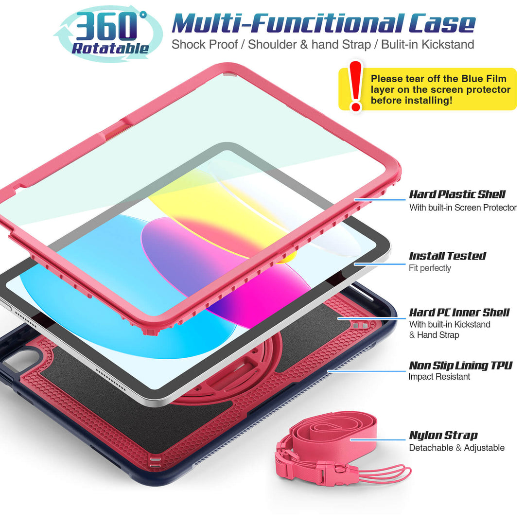 iPad 10th Gen 10.9-inch Case | HEX SHIELD#color_dark-coral