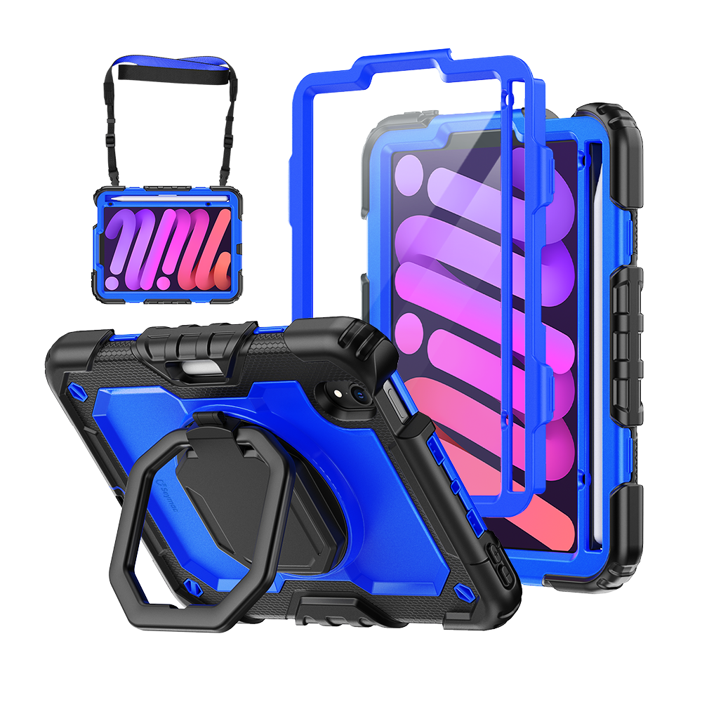 iPad Mini (A17 Pro/6th Gen) 8.3-Inch Rugged Case with 360° Rotating Hand Grip