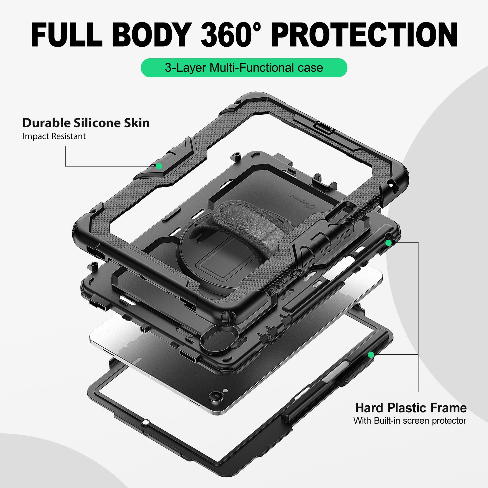 Samsung Galaxy Tab S11 11-Inch Rugged Case with Adjustable Hand Strap