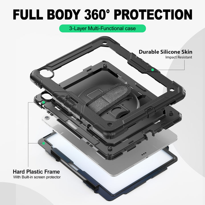 SEYMAC iPad Air 13 Inch Case (M2/M3) (2024/2025)-Silicone-S Series-Black-SEYMAC