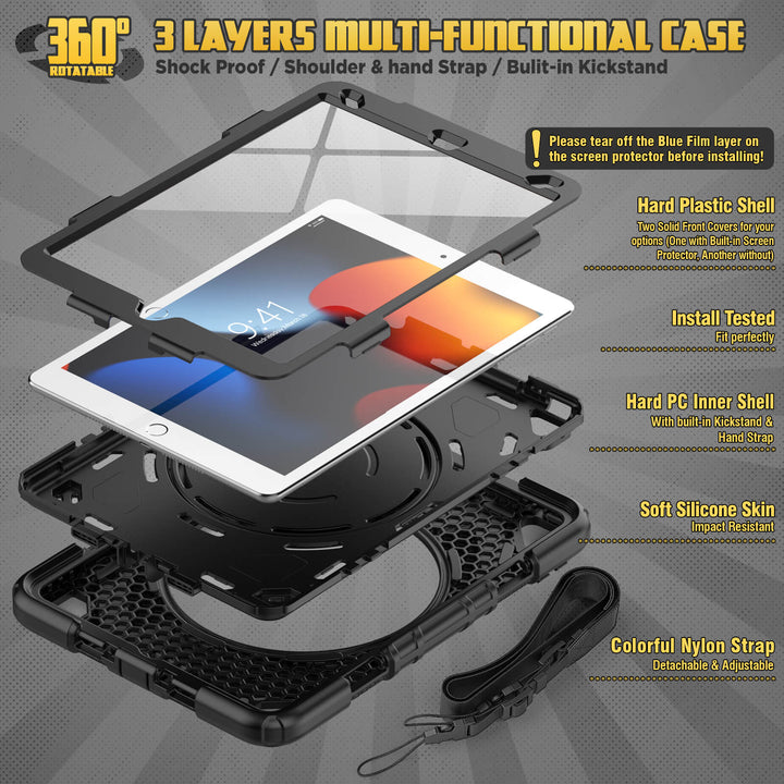 Seymac Rugged Case for iPad 7th/8th/9th Gen 10.2" | SHERO-S#colour_black