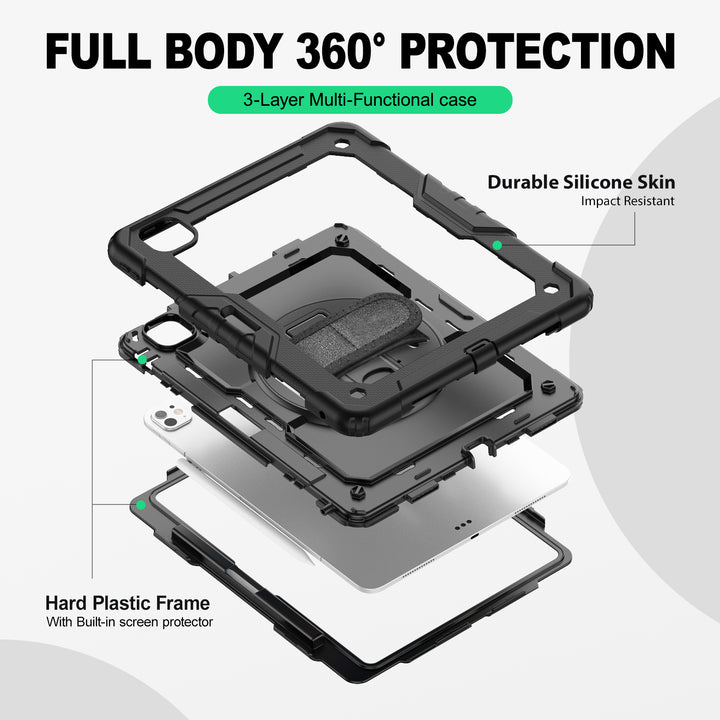 SEYMAC iPad Pro 13 Inch Case (M4) (2024)-Silicone-S Series-Black-SEYMAC