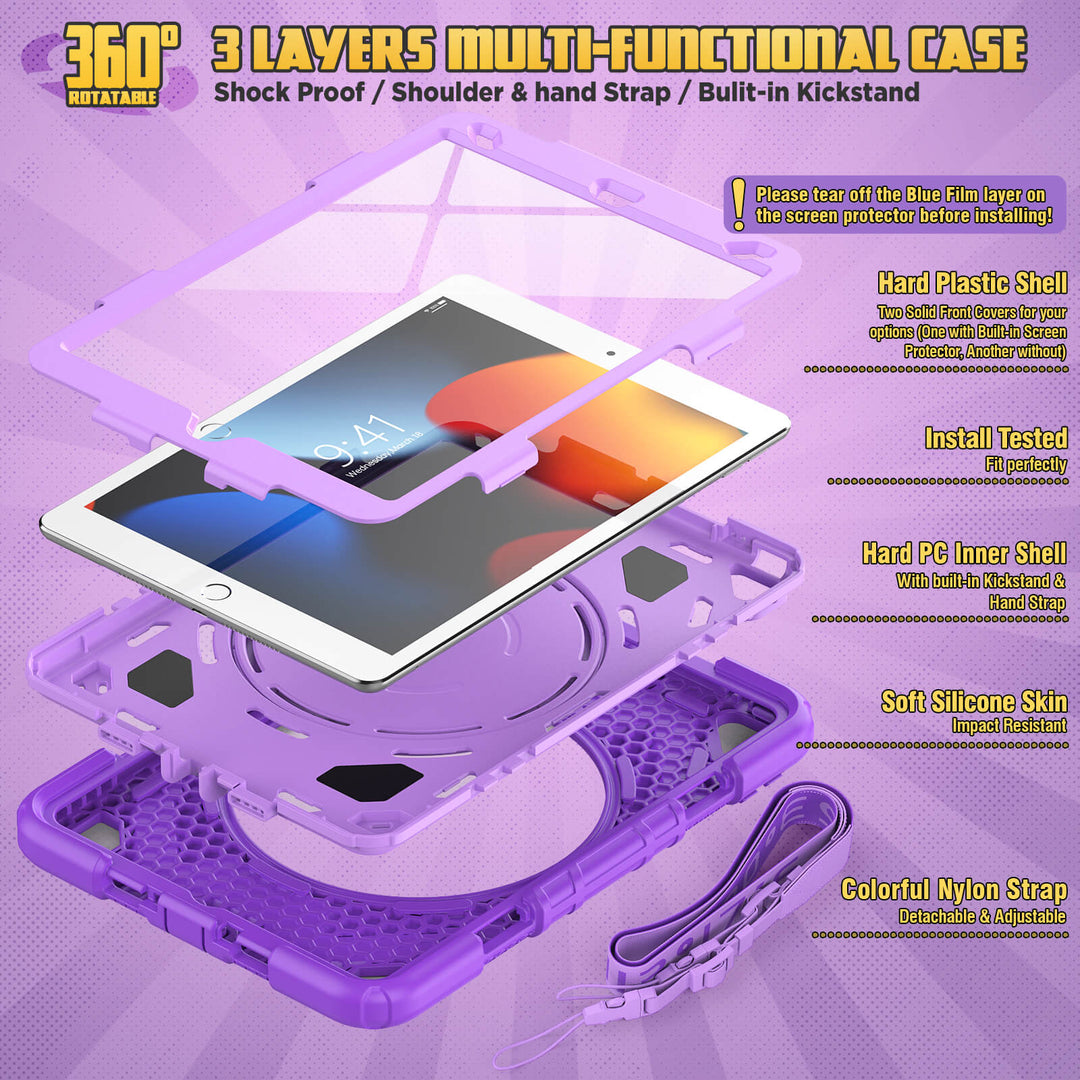 Seymac Rugged Case for iPad 7th/8th/9th Gen 10.2" | SHERO-S#colour_heropurple