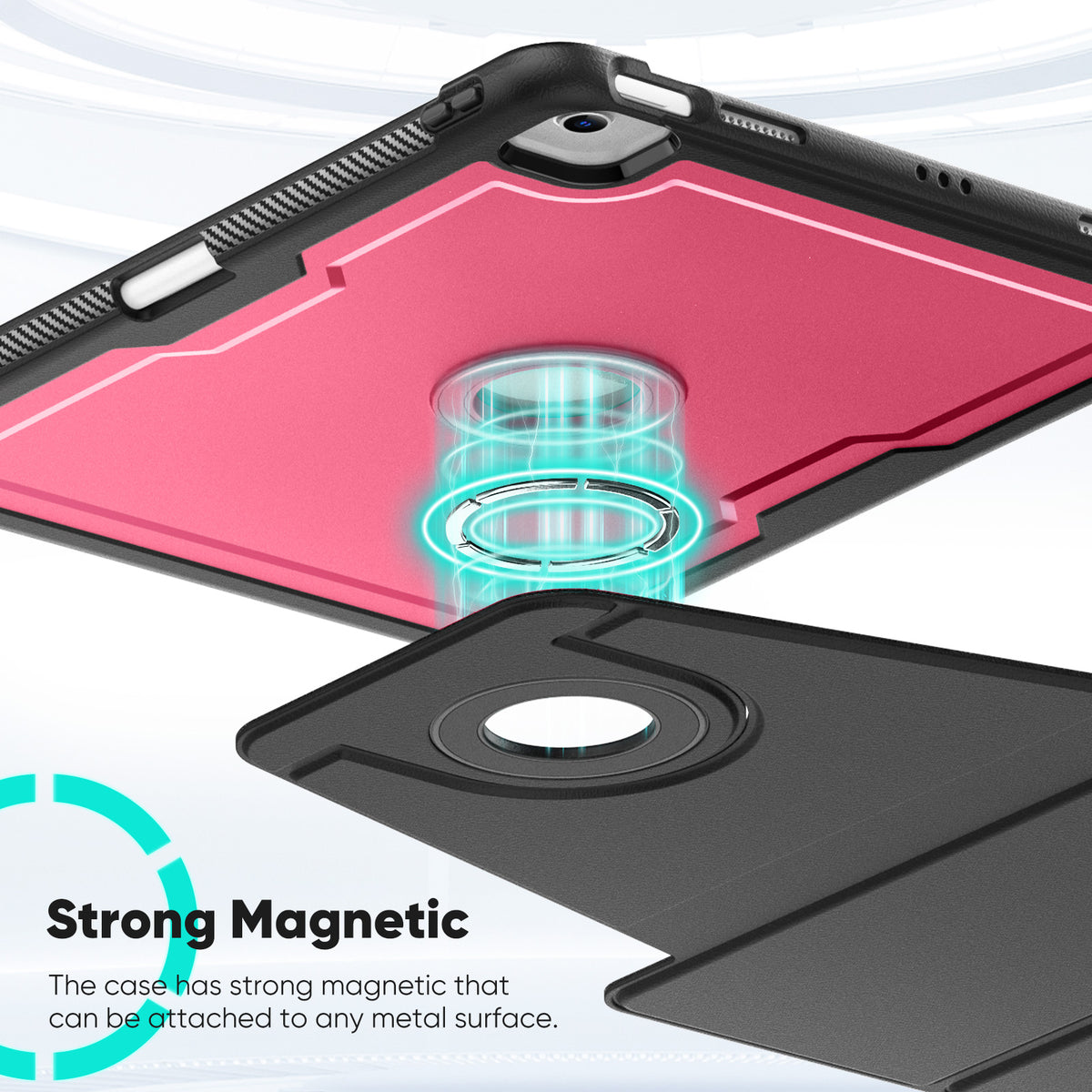 SEYMAC iPad Air 13 Inch Case (M2/M3) (2024/2025) showcasing strong magnetic attachment feature.