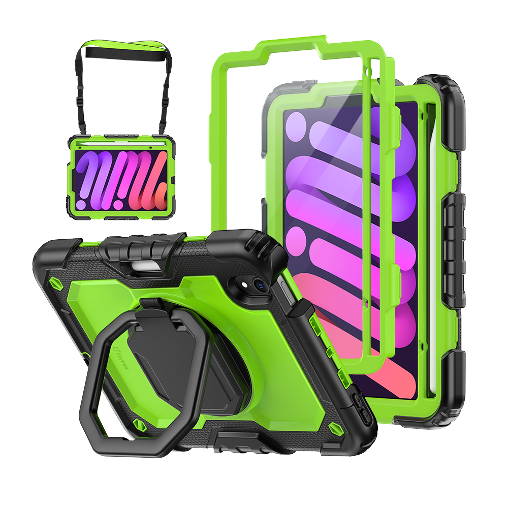 iPad Mini (A17 Pro/6th Gen) 8.3-Inch Rugged Case with 360° Rotating Hand Grip