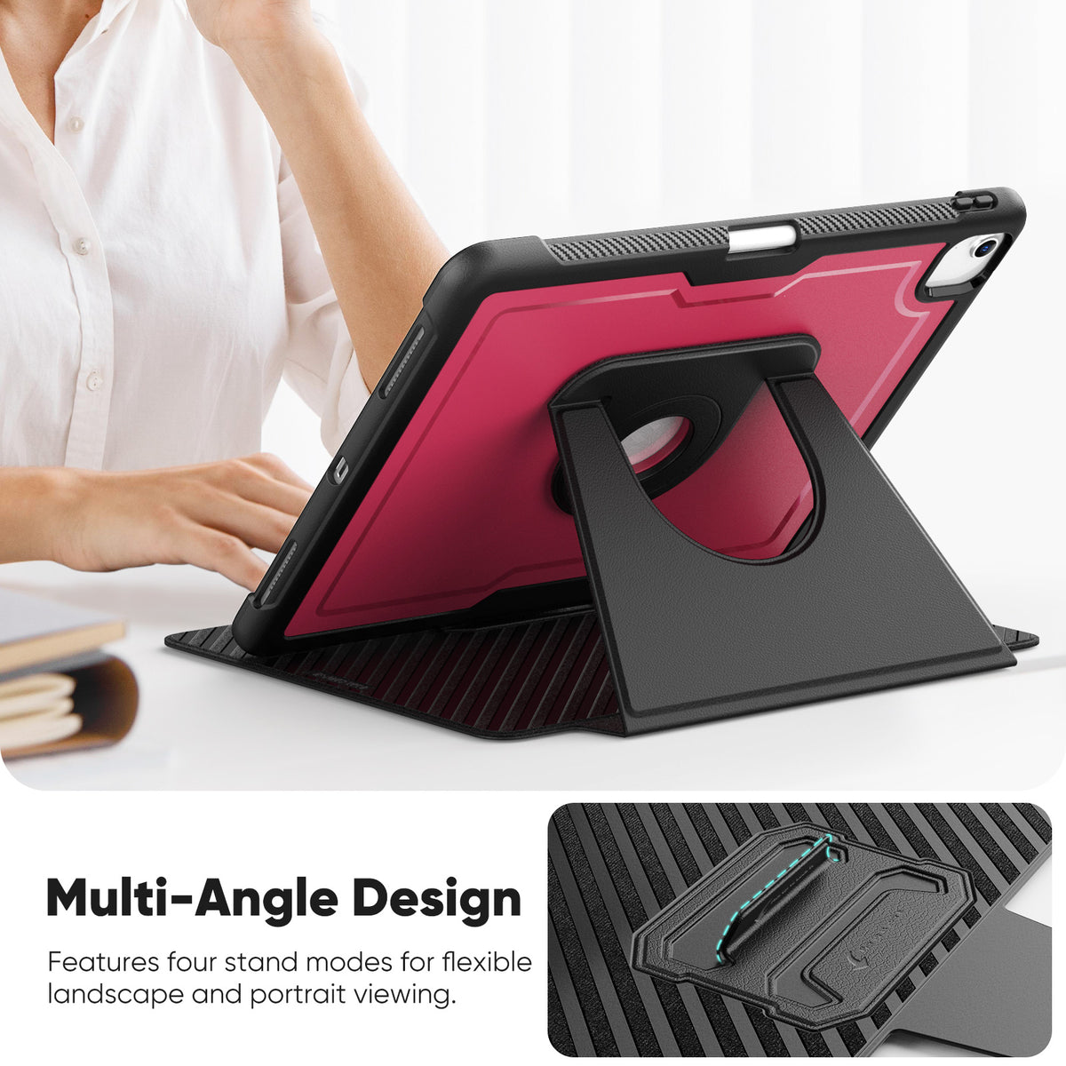 SEYMAC iPad Air 13 Inch Case (M2/M3) (2024/2025) featuring multi-angle stand for versatile viewing.