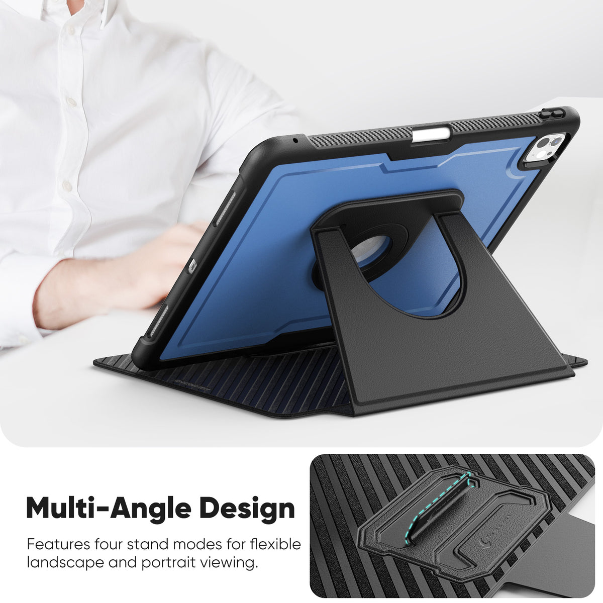SEYMAC iPad Pro 13 Inch Case (M5/M4) with multi-angle stand for flexible viewing options.