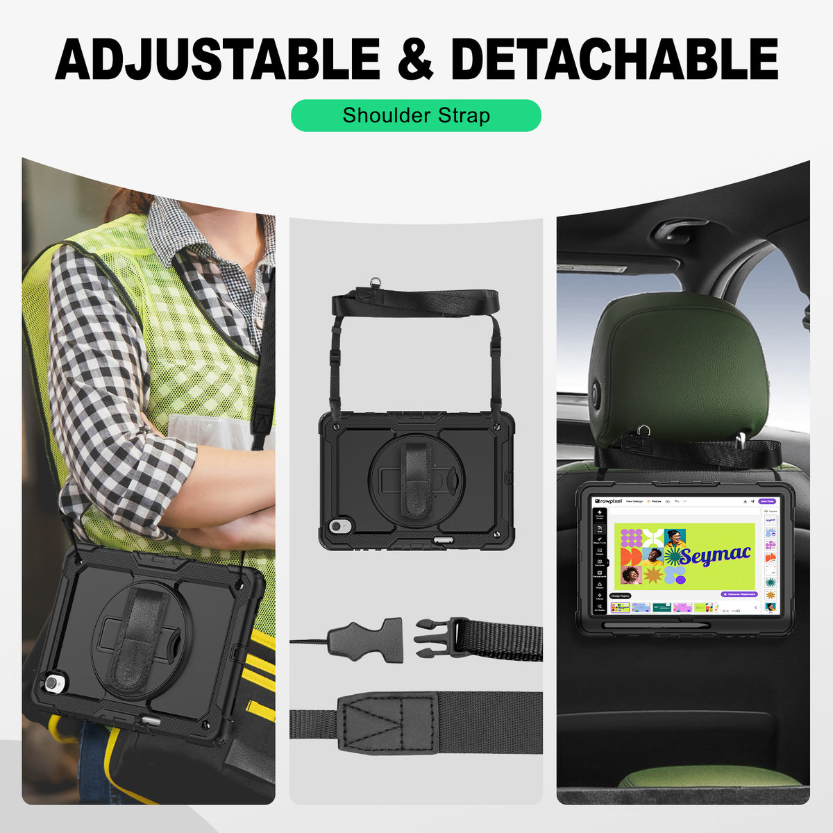 Samsung Galaxy Tab S12+ 12.6-Inch Rugged Case with Adjustable Hand Strap