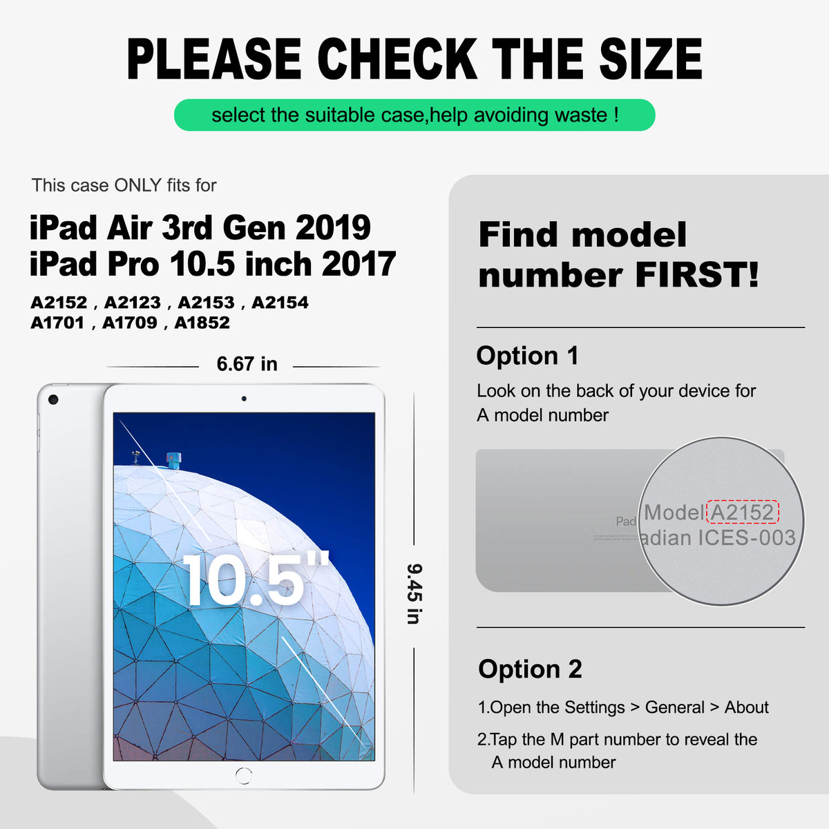 iPad Air (3rd Gen) 10.5-Inch rugged case with hand strap, find your model number first